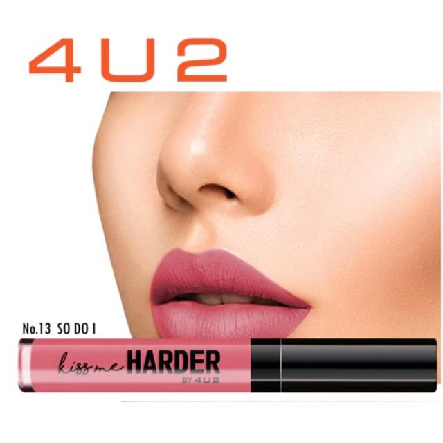 4U2 ลิควิดลิปสติกเนื้อแมตต์สี Kiss Me Harder จูบไม่หลุด 4U2 ลิควิดลิปสติกเนื้อแมตต์สี Kiss Me Harder จูบไม่หลุด