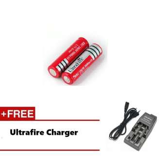 2ก้อน UltraFire 4200 mAH 18650 Rechargeable lithium Li-ion Battery ถ่านชาร์จ ถ่านไฟฉาย แบตเตอรี่ อเนกประสงค์ ขนาด 4200 mAH สำหรับ ไฟฉาย, อุปกรณ์รักษาความปลอดภัย, LED Floodlight, LED Spotlight, ของเล่น +ที่ชาร์จUltrafire