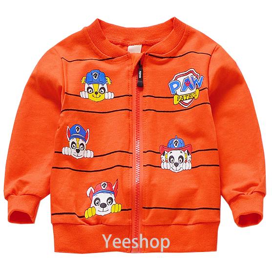 Yeeshop ชุดเสื้อผ้าเด็กแจ็คเก็ตแขนยาว Cotton100% ลายหมี/ลายหมาใส่หมวก สีแดง (0-2years)