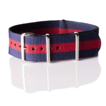 OVERWRIST สายนาฬิกา Nylon Nato Strap Navy and Red 22mm สายนาโต้ ( สีน้ำเงิน/ แดง ) OVERWRIST สายนาฬิกา Nylon Nato Strap Navy and Red 22mm สายนาโต้ ( สีน้ำเงิน/ แดง )
