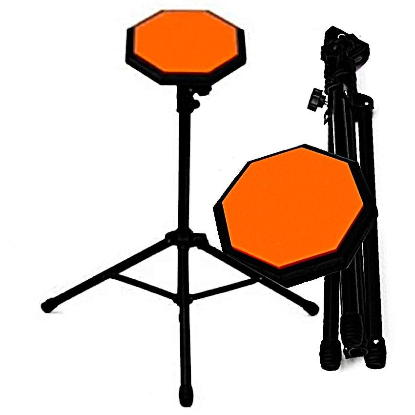 At First แป้นซ้อมกลอง พร้อมขาตั้ง และ กระเป๋า Drum Practice Pad + Stand + Bag