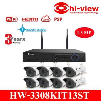 Hi-view ชุดกล้องวงจรปิด IP Camera WiFi HD 1.3 MP รุ่น HW-3308 KIT 13