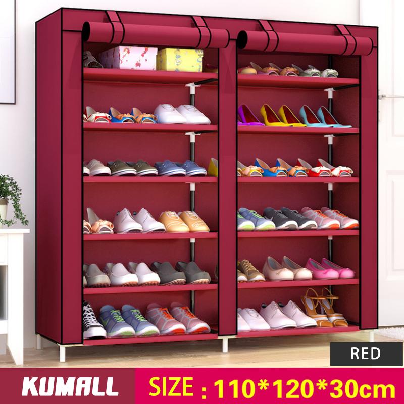 KUMALL ชั้นวางรองเท้า ตู้เก็บรองเท้า ตู้ใส่รองเท้า 6 ชั้น Shoes Rack จำนวน 42 คู่ ส่งจากกรุงเทพ