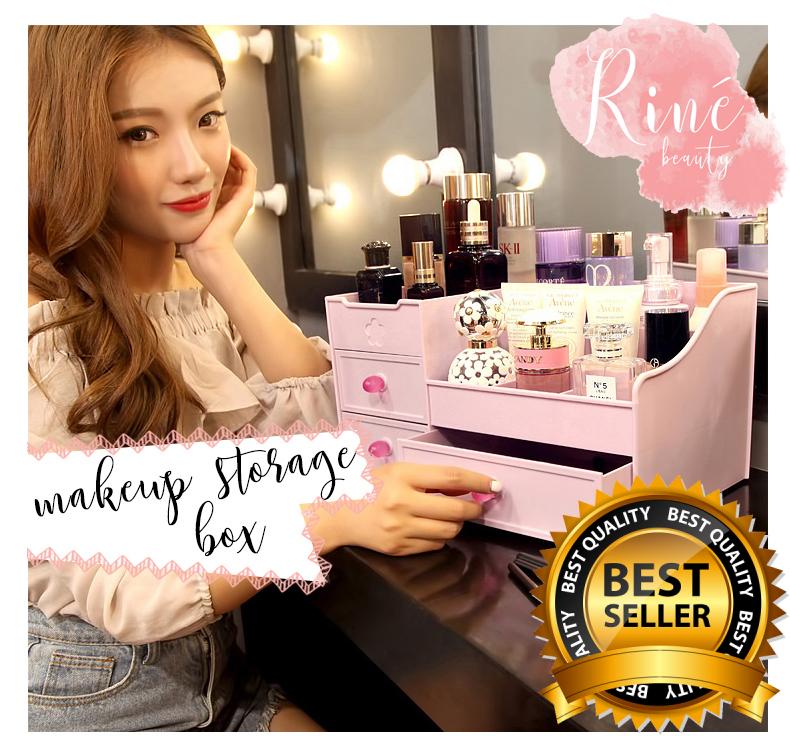 Rine Beauty กล่องเก็บเครื่องสำอาง ชั้นวางเครื่องสำอาง แข็งแรง กันน้ำ ใช้ได้นานหลายปี / Cosmetic storage box Rine Beauty กล่องเก็บเครื่องสำอาง ชั้นวางเครื่องสำอาง แข็งแรง กันน้ำ ใช้ได้นานหลายปี / Cosmetic storage box