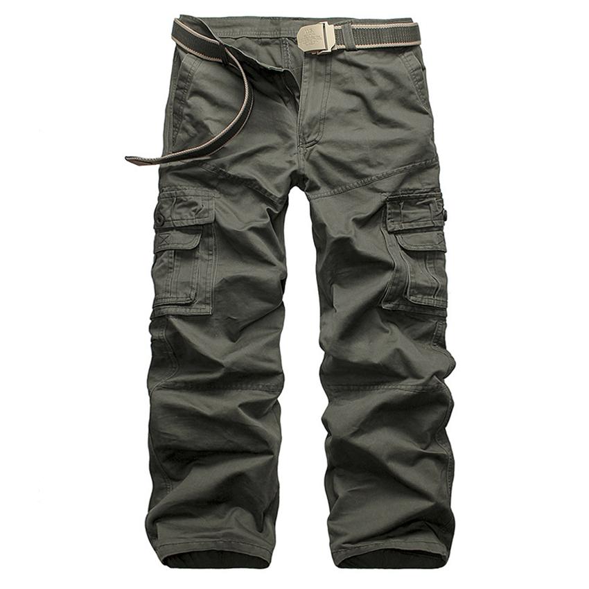 Casual Men Pants Slim Fit Multi-Pocket Cargo Trousers No Belt Casual Men Pants Slim Fit Multi-Pocket Cargo Trousers No Belt