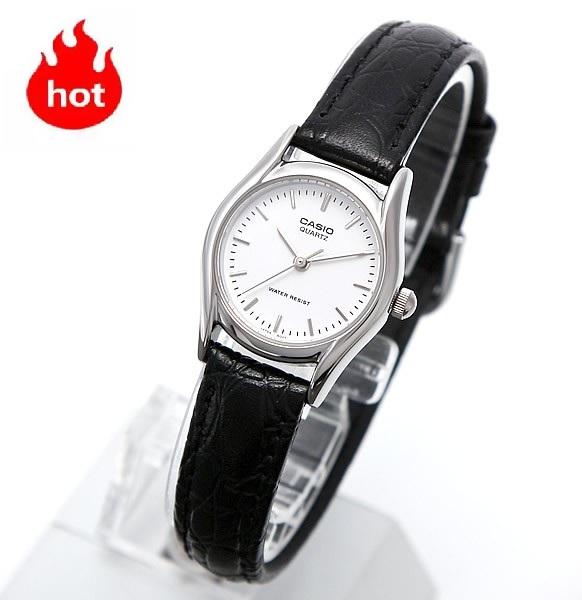 นาฬิกา Casio รุ่น LTP-1094E-7A นาฬิกาผู้หญิงสายหนังสีดำ หน้าปัดขาว - มั่นใจ ของแท้ 100% ประกันศูนย์ 1 ปีเต็ม