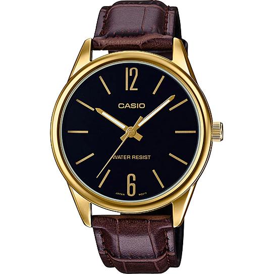 Casio นาฬิกาข้อมือผู้ชาย สายหนังแท้ รุ่น MTP-V005