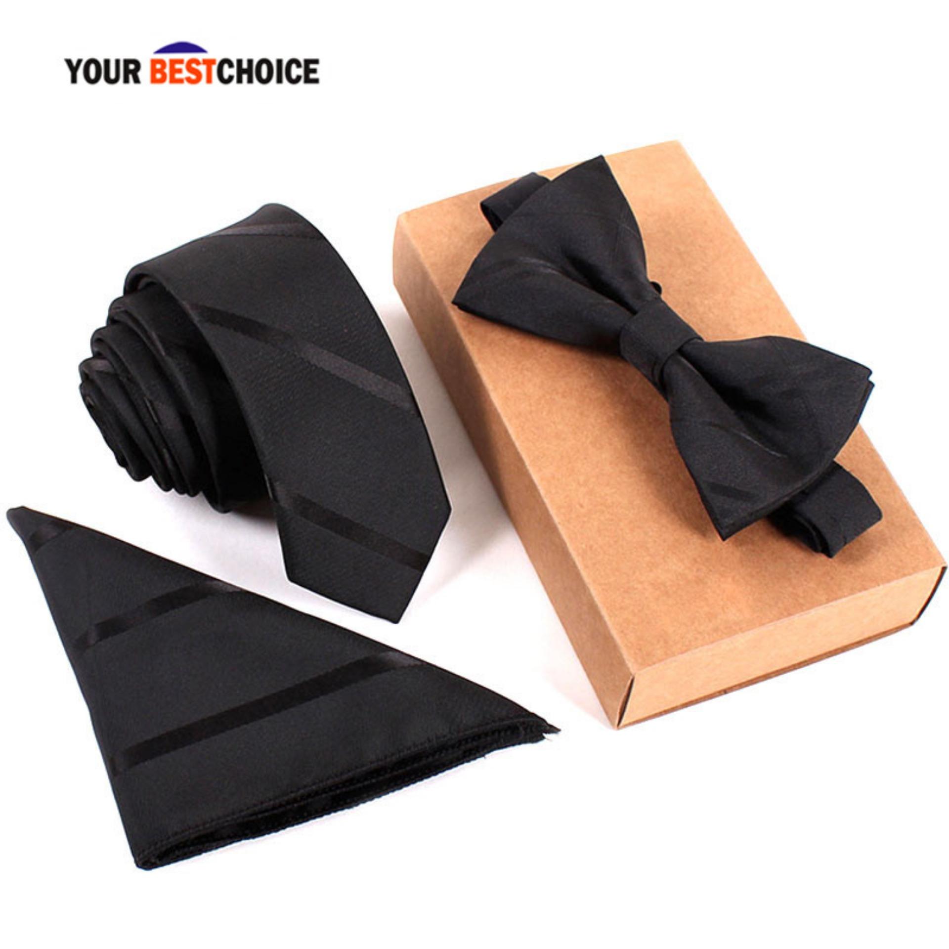 YBC Men Fashion ผูกเนกไทผ้าไหมชุด+ผ้าเช็ดหน้า+กระต่าย