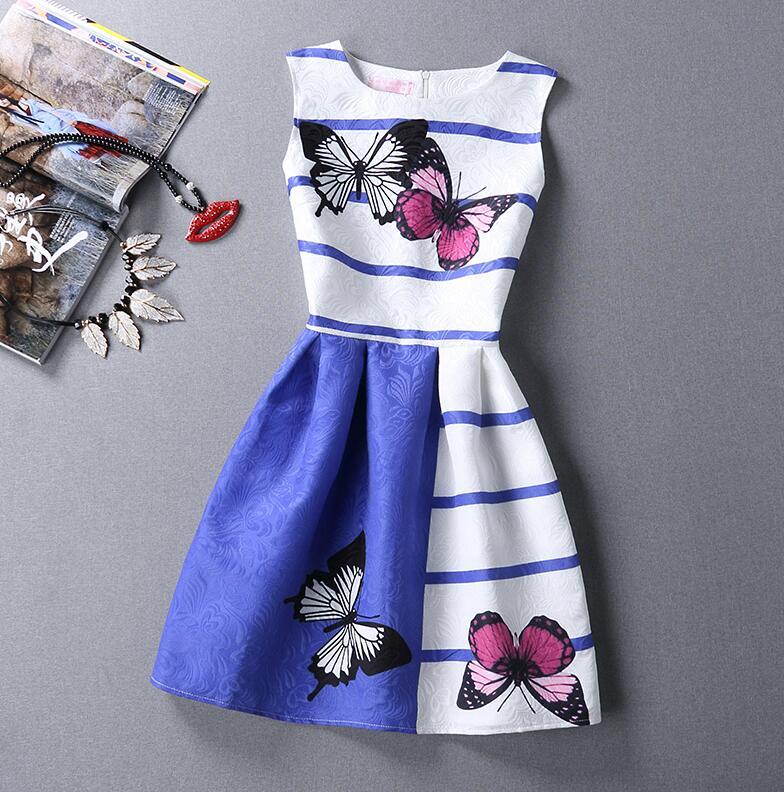 ชุดเดรสสั้นแขนกุดพิมพ์ลายกราฟฟิก ZASHION Premium Printed Dresses 2018