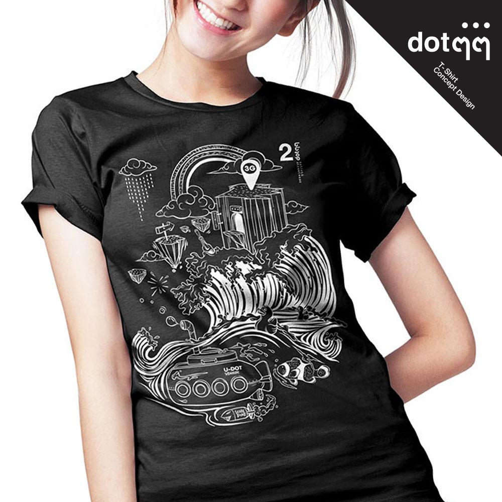 dotdotdot เสื้อยืดผู้หญิง Concept Design ลาย No.2 (Black) dotdotdot เสื้อยืดผู้หญิง Concept Design ลาย No.2 (Black)