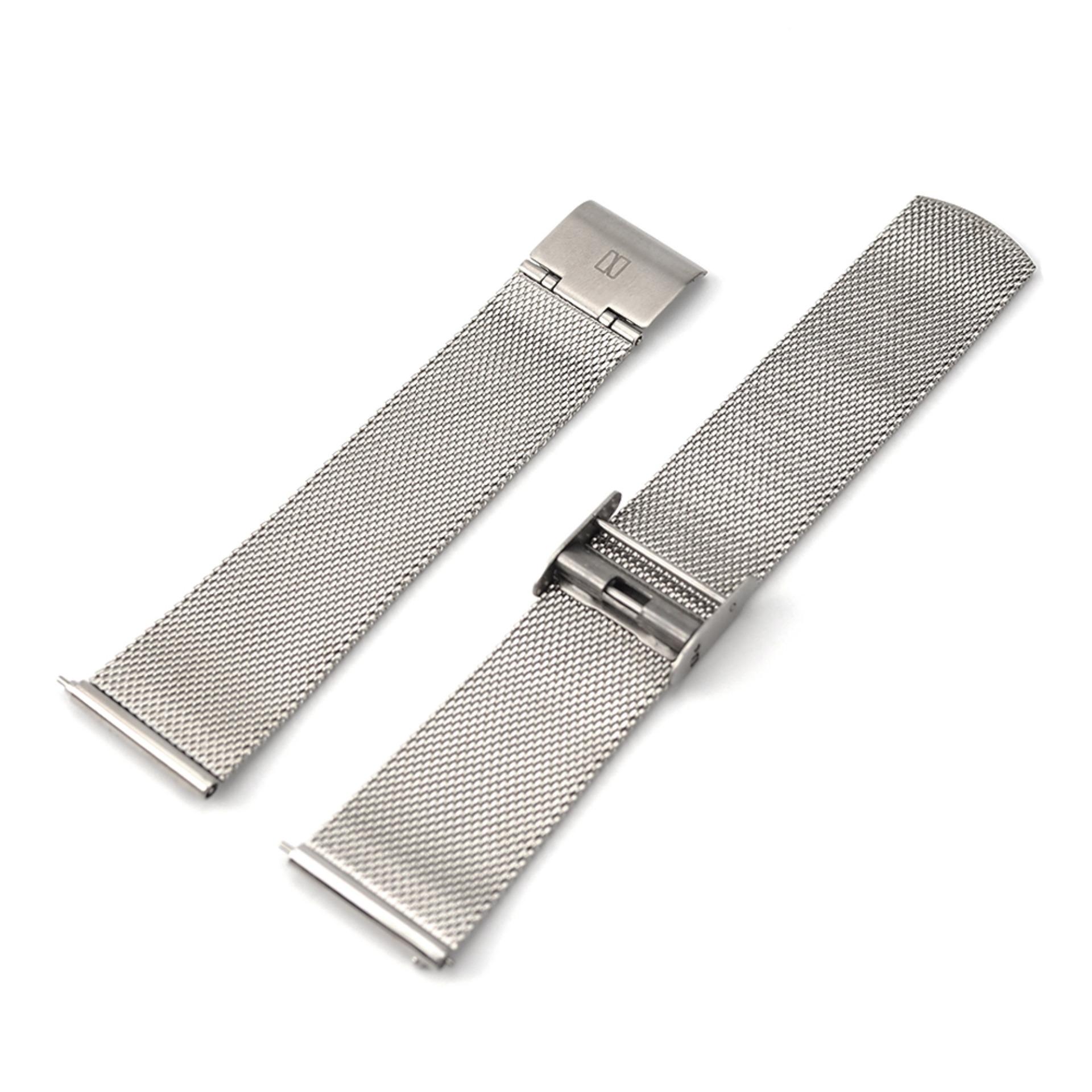 N.IX STUDIO สายนาฬิกาสแตนเลส Stainless Steel Mesh ขนาด 20 มม. (Silver, Black)