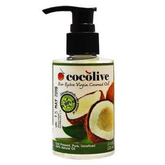 COCOLIVE น้ำมันมะพร้าวสกัดเย็น (120ml) COCOLIVE น้ำมันมะพร้าวสกัดเย็น (120ml)