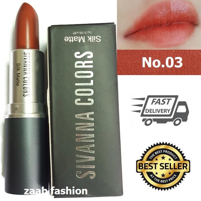 Sivanna Colors Lipstick (Zaab Fashion) (No.03) ลิปสติค ซิเวียน่า รุ่นใหม่ เนื้อแมท Silk Matte ติดทนนาน สีสวย โด่งดังมากในโลก Social