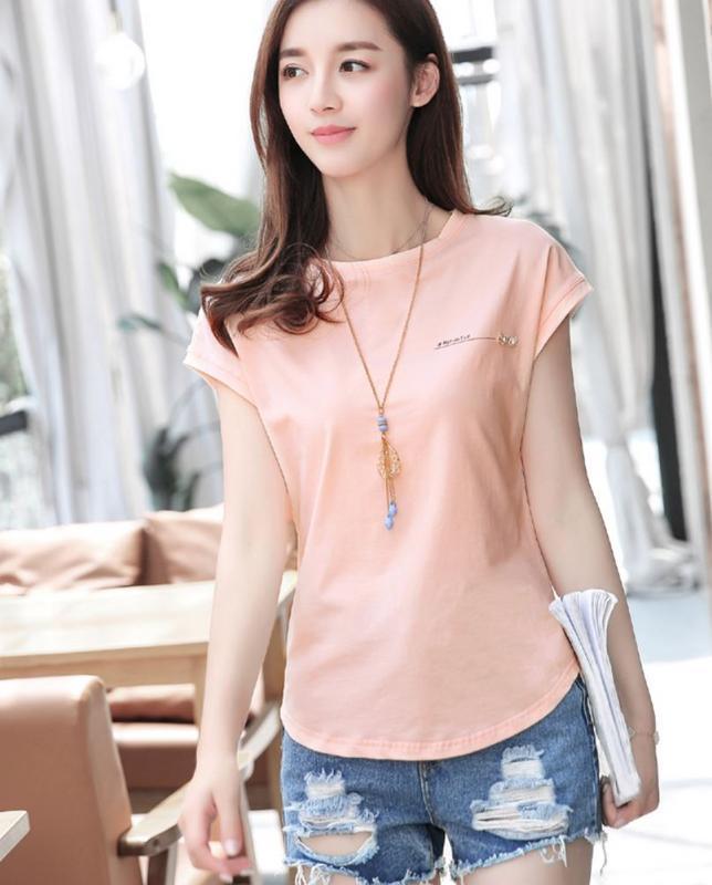 เสื้อยืดแขนสั้นผู้หญิง สไตล์เกาหลีZASHION Round Neck Casual Korean Tee Top เสื้อยืดแขนสั้นผู้หญิง สไตล์เกาหลีZASHION Round Neck Casual Korean Tee Top