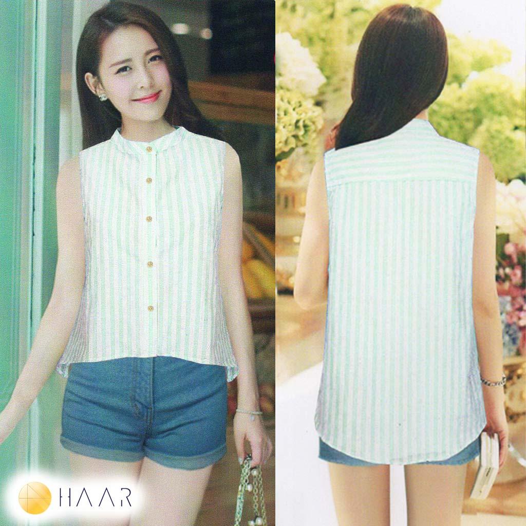 HAAR เสื้อผ้า แฟชั่น งานไทย เสื้อ เบลาส์ คอจีน แขนกุด ลายทาง หน้าสั้น หลังยาว ลายทาง แนวตั้ง แนวดิ่ง ทรงเอ อำพรางหน้าท้อง ไม่เห็นพุง กระดุมไม้ ด้านหน้า ผ้าฟอก คุณภาพดี สวมใส่ นุ่มสบาย ฟรีไซส์ - ใส่ไปเที่ยว HAAR เสื้อผ้า แฟชั่น งานไทย เสื้อ เบลาส์ คอจีน แขนกุด ลายทาง หน้าสั้น หลังยาว ลายทาง แนวตั้ง แนวดิ่ง ทรงเอ อำพรางหน้าท้อง ไม่เห็นพุง กระดุมไม้ ด้านหน้า ผ้าฟอก คุณภาพดี สวมใส่ นุ่มสบาย ฟรีไซส์ - ใส่ไปเที่ยว