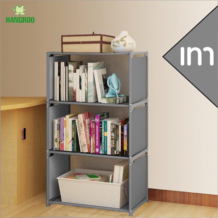 HANGROO ชั้นวางของ ชั้นวางหนังสือ ชั้นวางของอเนกประสงค์ โครงเหล็กผ้ากันน้ำ3ช่อง HANGROO ชั้นวางของ ชั้นวางหนังสือ ชั้นวางของอเนกประสงค์ โครงเหล็กผ้ากันน้ำ3ช่อง