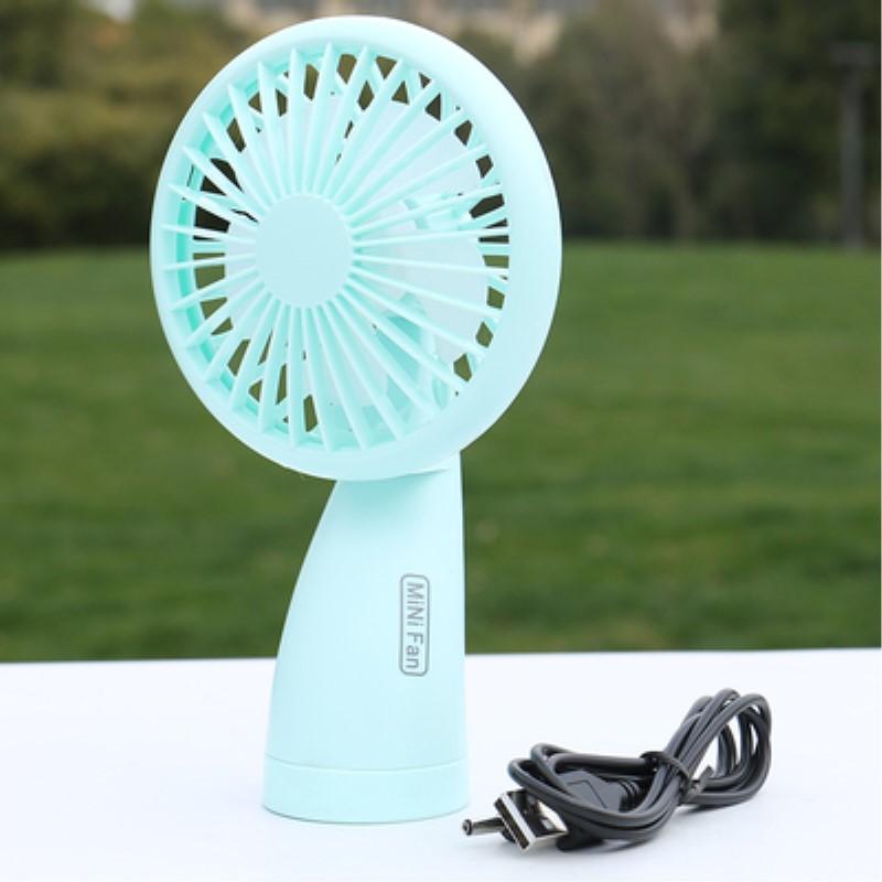 Handheld Mini fan พัดลมพกพาขนาดเล็กชาร์จสายUSBใส่ถ่านลมแรง blue Handheld Mini fan พัดลมพกพาขนาดเล็กชาร์จสายUSBใส่ถ่านลมแรง blue