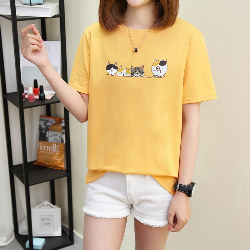 เสื้อยืดเรยอน สกรีนลาย น้องแมว