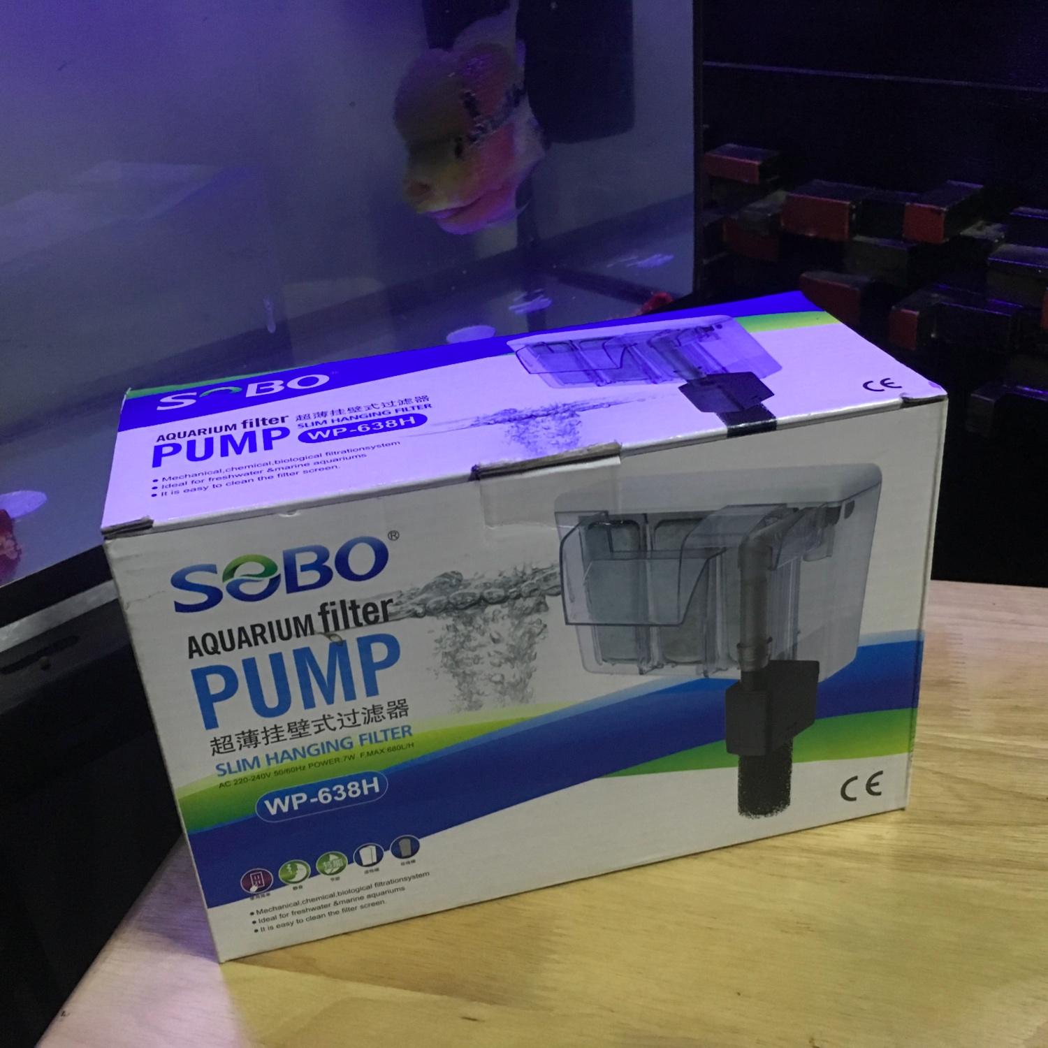 SOBO เครื่องกรองน้ำตู้ปลา แบบติดข้างตู้ น้ำไหลพร้อมใส้กรอง รุ่น WP-638H