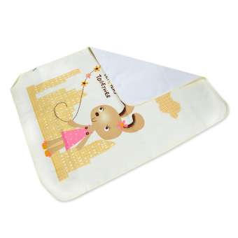 ผ้ายางสักหลาด 2 หน้า ผ้ารองกันปัสสาวะ ลายหมีน้ำตาล ขนาด 60x80 cm รุ่น R7