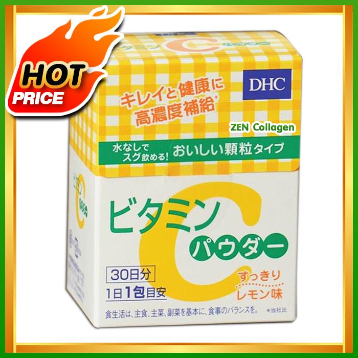 DHC Vitamin C Powder 30 Days (แบบผง) ดีเอชซี วิตามินซี พาวเดอร์ วิตามินซีเข้มข้นชนิดผง 1500 mg. รสเลม่อน ให้ผิวสวยใสขึ้นได้ทุกวัน ซึมสู่ร่างกายอย่างรวดเร็ว เซ็ต 1 กล่อง (30 ซอง / กล่อง)
