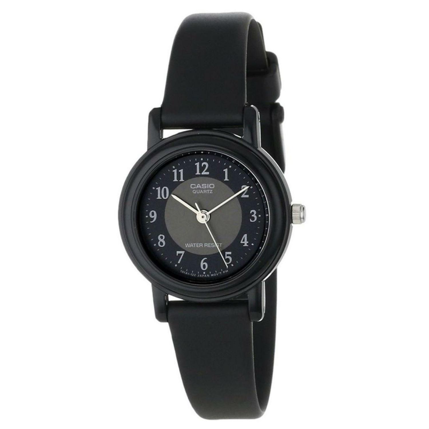 Casio นาฬิกาข้อมือผู้หญิง สายเรซิ่น รุ่น LQ-139AMV-1B3LDF (หน้าดำตัวเลข)