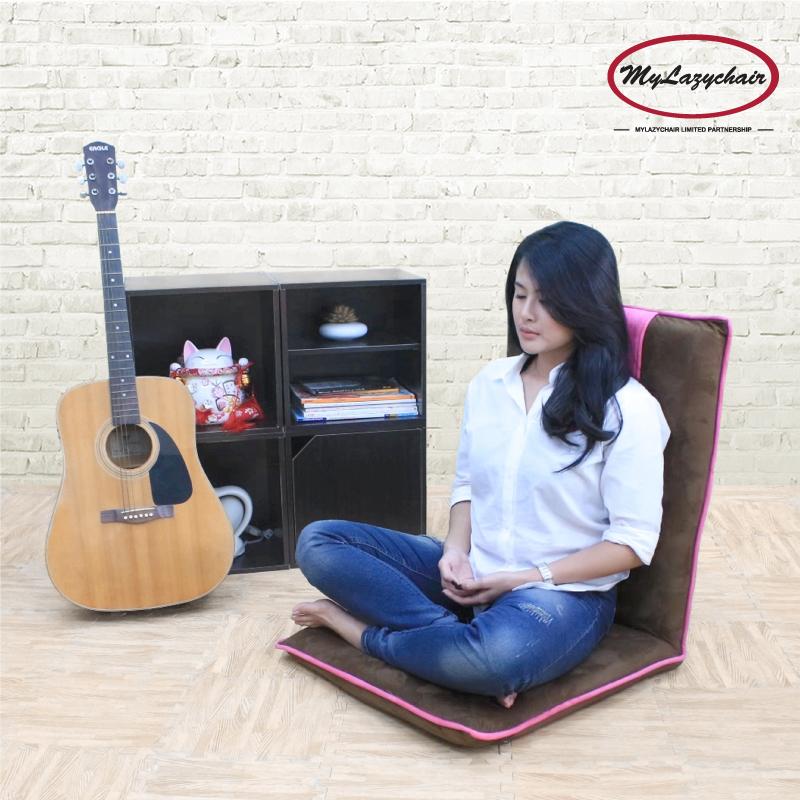 Mylazydesk เก้าอี้ญี่ปุ่น (รุ่นH05 สีน้ำตาล-ชมพู120cm) เบาะญี่ปุ่น เบาะรองนั่งสมาธิ เก้าอี้นั่งพื้น เบาะนั่งสมาธิ โซฟาญี่ปุ่น เก้าอี้เอนหลัง เก้าอี้พักผ่อน เบาะรองหลัง floor chair chair chsions