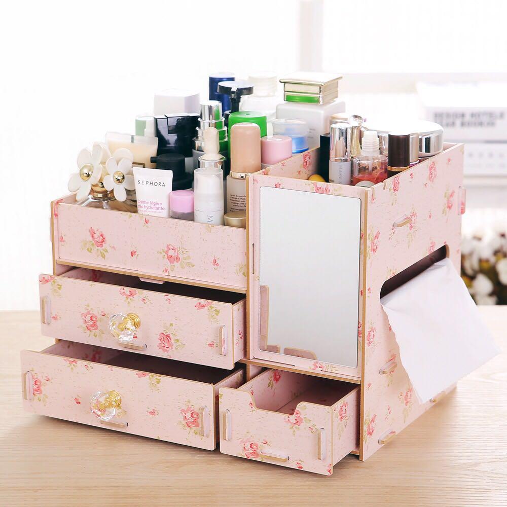 Pastel Cosmetic Box ชั้นวางเครื่องสำอาง รุ่นมีกระจก สวยหรู เครื่องสำอางค์ Cosmetic Pastel Cosmetic Box ชั้นวางเครื่องสำอาง รุ่นมีกระจก สวยหรู เครื่องสำอางค์ Cosmetic