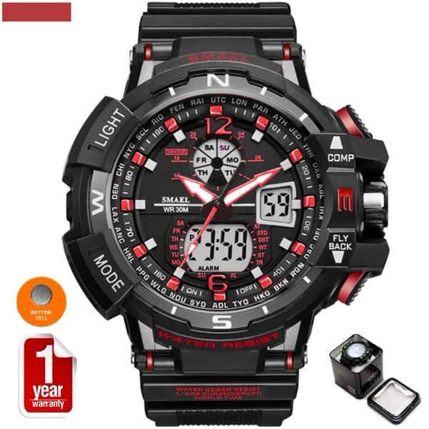 SMAEL นาฬิกาข้อมือผู้ชาย กันน้ำได้ แข็งแรงทนทาน 2ระบบ Sport Digital LED & Analog รุ่น SM1376 พร้อมกล่องเหล็ก SMAEL SMAEL นาฬิกาข้อมือผู้ชาย กันน้ำได้ แข็งแรงทนทาน 2ระบบ Sport Digital LED & Analog รุ่น SM1376 พร้อมกล่องเหล็ก SMAEL