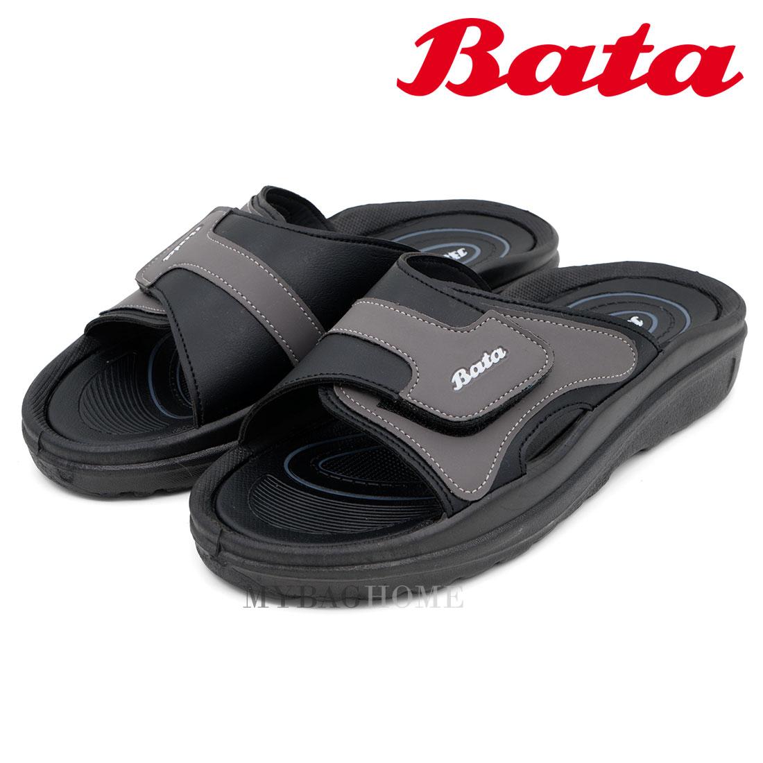 Bata รองเท้าแตะผู้ชายบาจา แบบสวม สีดำ 8616223