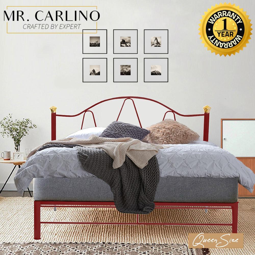 MR. CARLINO: เตียง ที่นอน หัวเตียงทรงโค้ง ทนทาน แข็งแรง คุณภาพดี (Queen Size with 3V Powder Coat Durable Metal Bed Frame) MR. CARLINO: เตียง ที่นอน หัวเตียงทรงโค้ง ทนทาน แข็งแรง คุณภาพดี (Queen Size with 3V Powder Coat Durable Metal Bed Frame)