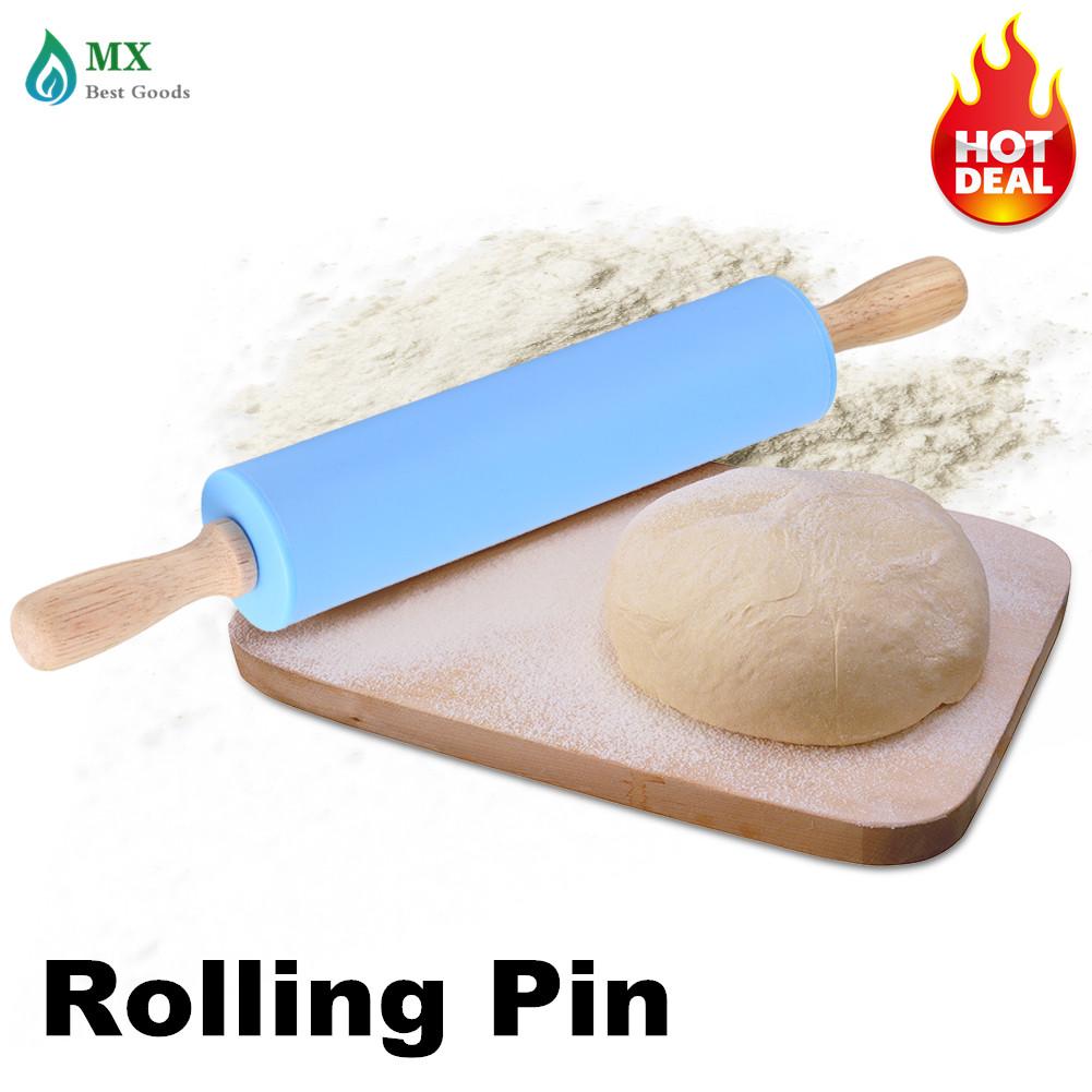 minxin 30 เซนติเมตร Non - Stick ซิลิโคนไม้ลูกกลิ้งมีด้ามจับไม้