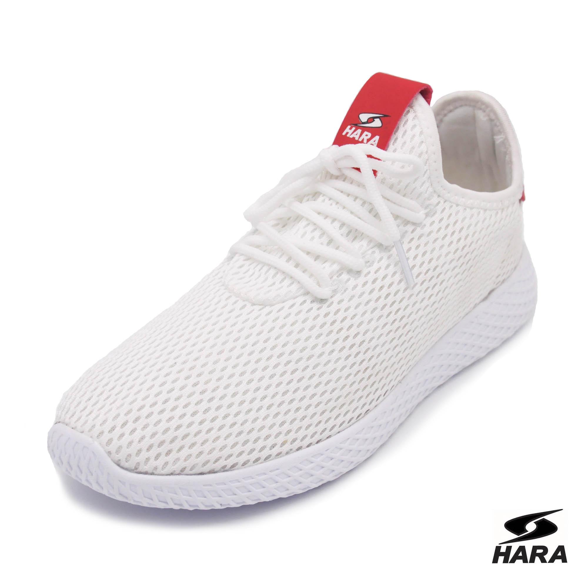 HARA Sports รองเท้าผ้าใบ ทรงTennis Hu ผู้ชาย-ผู้หญิง รุ่น J87 สีขาว HARA Sports รองเท้าผ้าใบ ทรงTennis Hu ผู้ชาย-ผู้หญิง รุ่น J87 สีขาว
