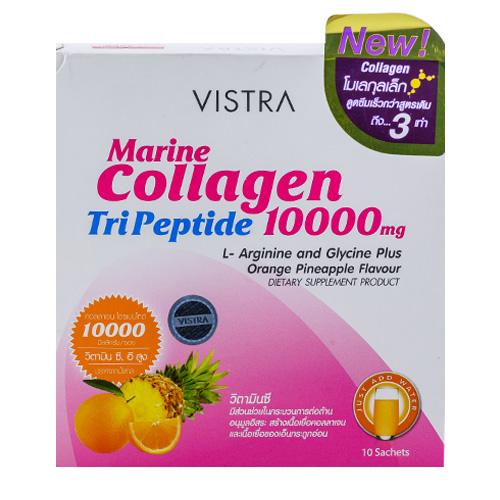 Vistra Collagen Tripeptide 10000mg Orange Pineapple Flavour (1กล่อง 10 ซอง) Vistra Collagen Tripeptide 10000mg Orange Pineapple Flavour (1กล่อง 10 ซอง)