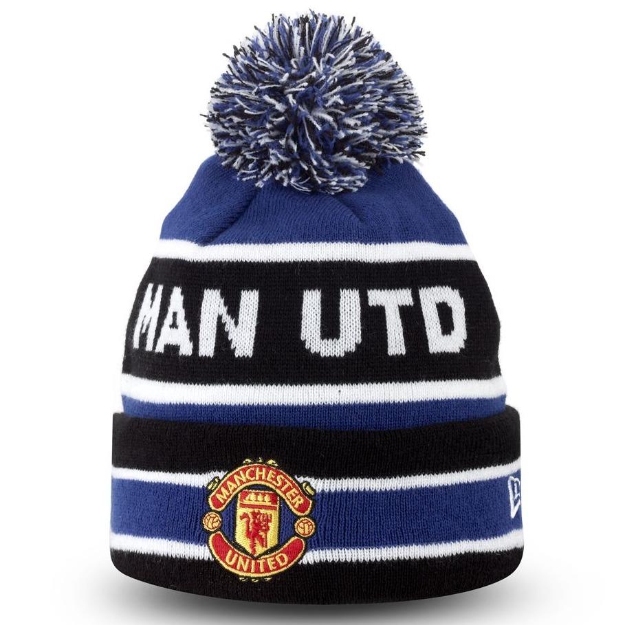 New Era Mens Manchester United Bobble Knit Beanie (Blue)