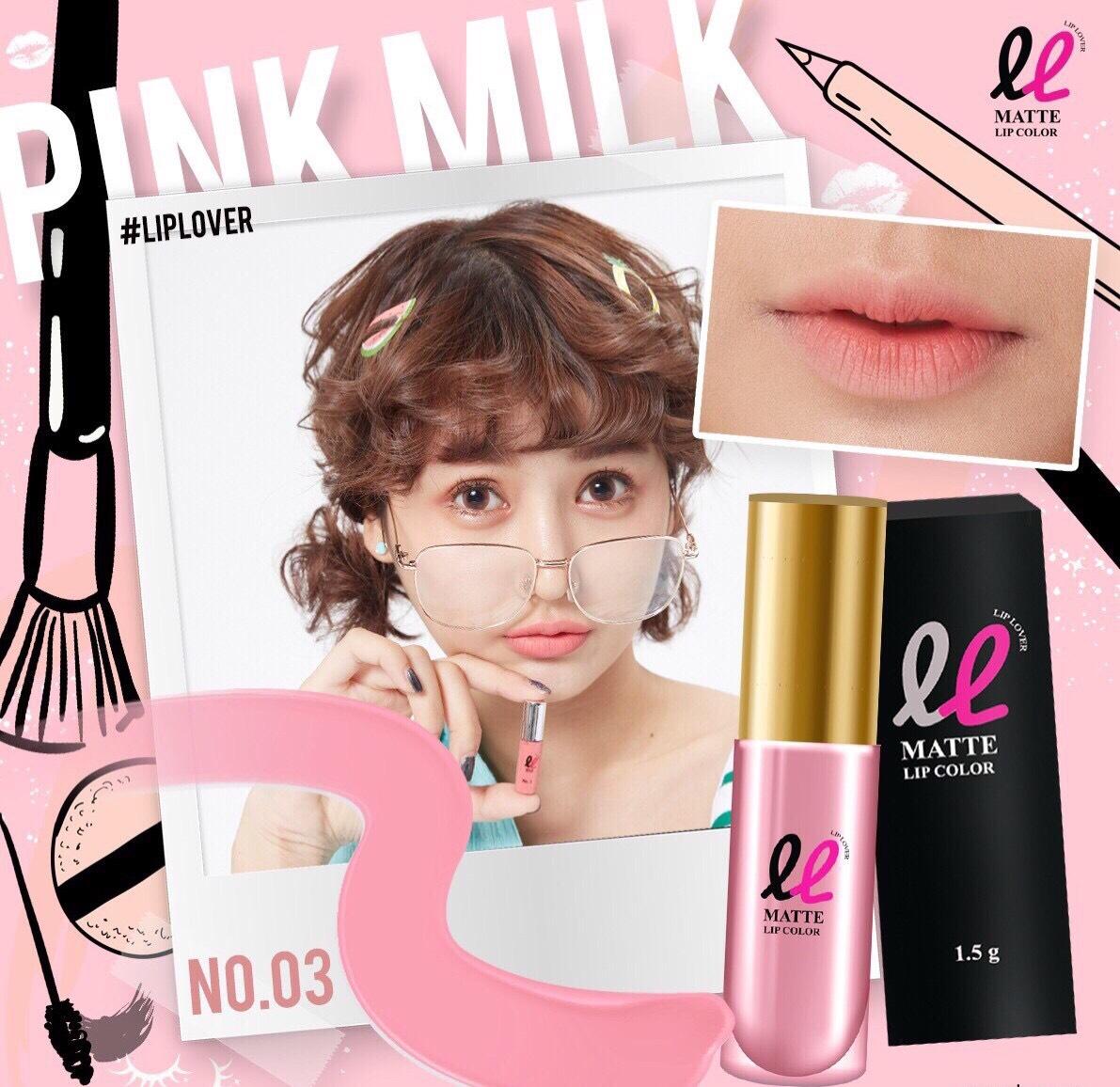 LipLover ลิปเลิฟเวอร์ ลิปแมทจิ๋ว ขนาด 1.5 กรัม N0.03 พิงค์กี้มิลค์ ( Pinky Milk )