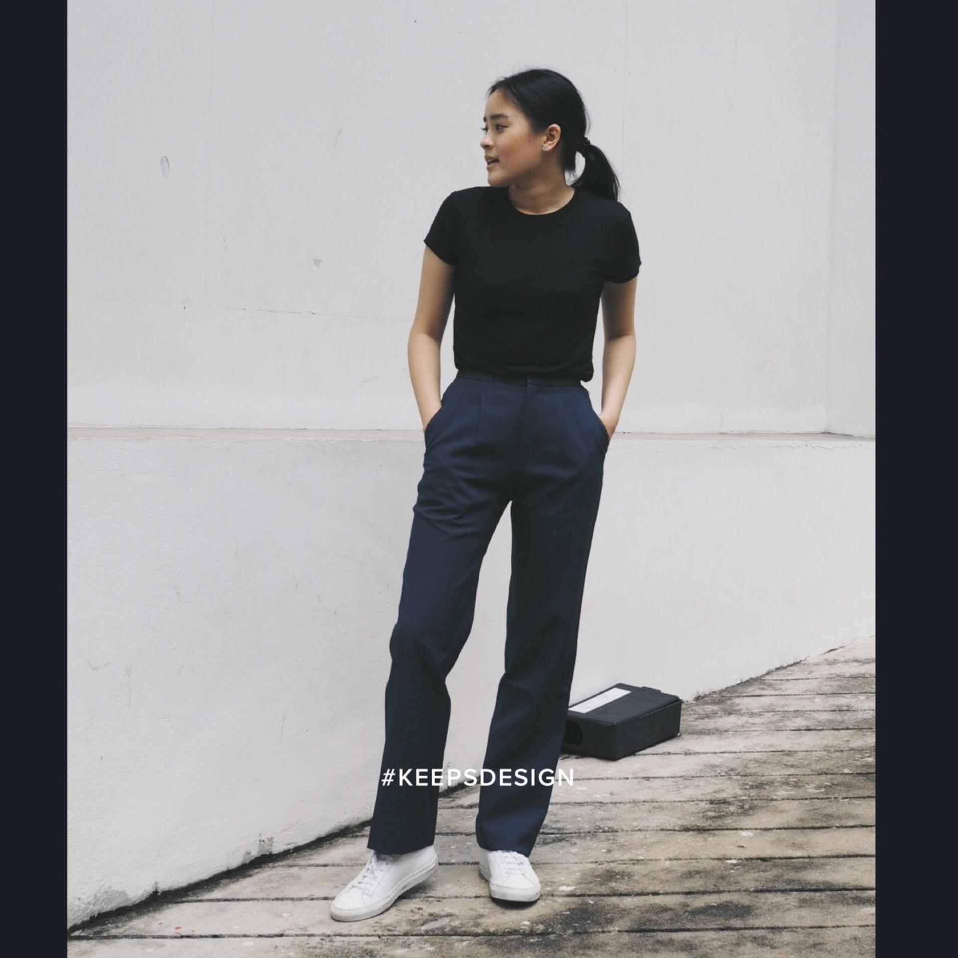 Keeps_design Keeps KP01 in navy กางเกงขายาวสีน้ำเงินเข้ม