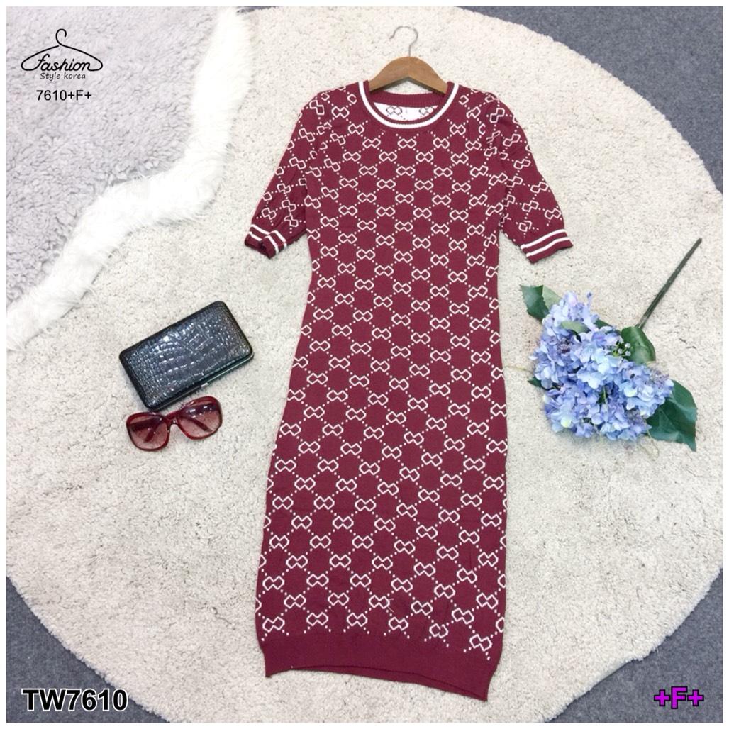 TW7610 เดรสไหมพรมแขนสั้น ทอลายรูปโบว์ **สอบถามสินค้าก่อนสั่งซื้อ TW7610 เดรสไหมพรมแขนสั้น ทอลายรูปโบว์ **สอบถามสินค้าก่อนสั่งซื้อ