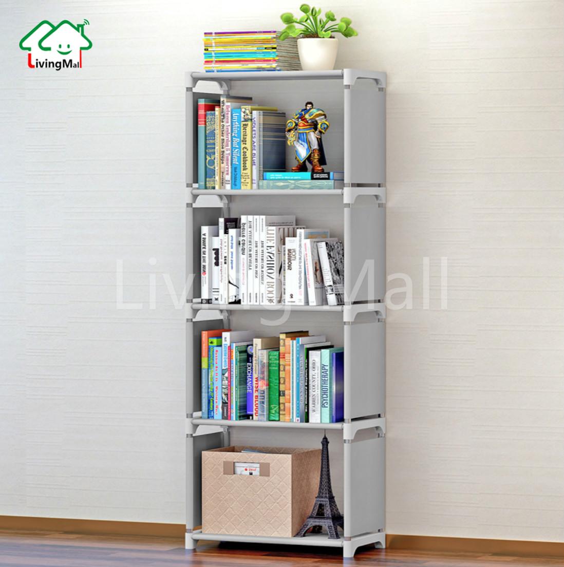 Japanese style ชั้นวางของ 4 ชั้น ชั้นวางหนังสือ ขนาด 124*42*26cm