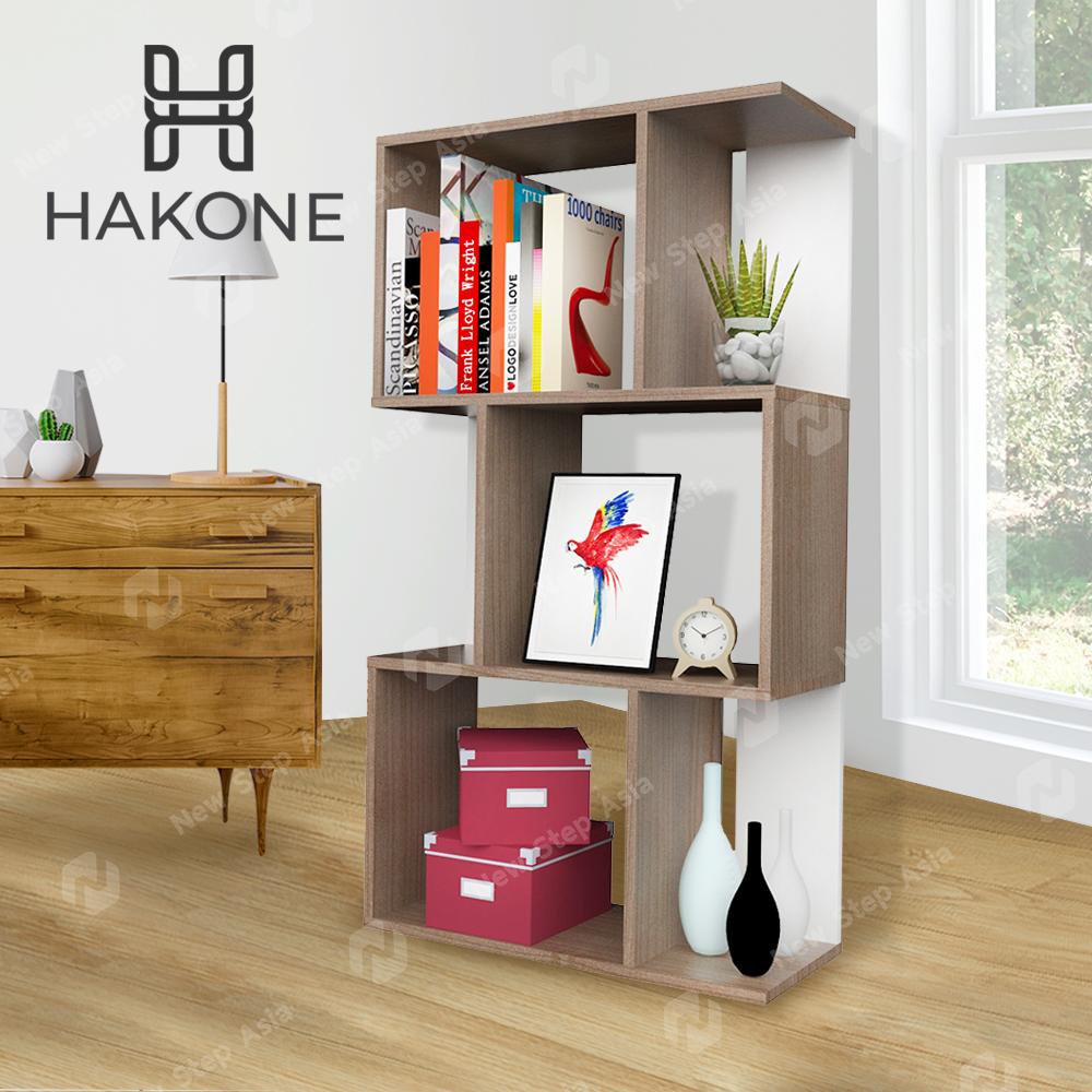 HAKONE ชั้นวางของเอนกประสงค์ ชั้นวางหนังสือ 3 ชั้น 3 ช่อง ลายไม้ สีคาปูชิโน่/ขาว, สีวอลนัท/ขาว รุ่น S-VIEW 3 T ชั้นวาง ชั้นวางของ ชั้นหนังสือ Besta Image Furniture New Step Asia Homehuk โฮมฮัก