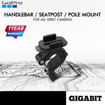 Original GoPro Handlebar / Seatpost / Pole Mount แท่นยึดหรือขายึดกล้องบนแฮนด์จักรยานต์ หรือรถอื่นๆ เพื่อให้ได้รูปที่สวย หลายมุม หลายด้าน ได้หลายทิศทาง และสามารถหมุน-ปรับแท่นวางได้ 360 องศา