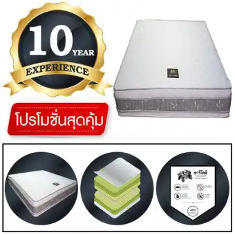 Jingjai ที่นอนสปริง เพื่อสุขภาพ เสริมฟองน้ำชาโคล หนา 10.5 นิ้ว รุ่น Monsieur La Collection ขนาด 6 ฟุต(ส่งกรุงเทพฯและปริมณฑลเท่านั้น)