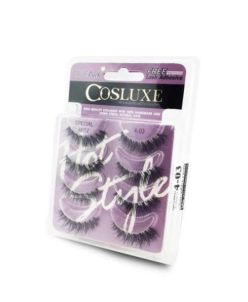 Cosluxe Valuepack Eyelashes 4 Pairs #4-03 ขนตาปลอมแพ็ครวม 4 คู่ พร้อมกาวติดขนตา