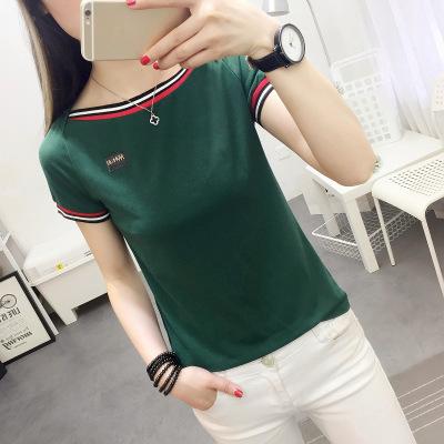 alibaba418ชุดเสื้อผ้าแฟชั่น เสื้อแขนสั่น คอกลม รอบแต่งลาย (สีเขียว) alibaba418ชุดเสื้อผ้าแฟชั่น เสื้อแขนสั่น คอกลม รอบแต่งลาย (สีเขียว)