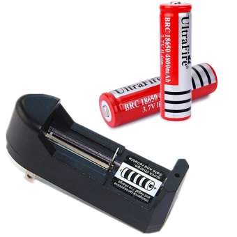 Ultrafire 18650 3.7V 4800 mAh 2 ก้อน+ที่ชาร์จแบต แท่นชาร์จถ่าน 16340 14500 18650 ครอบจักรวาล 100-240V/47-63HZ