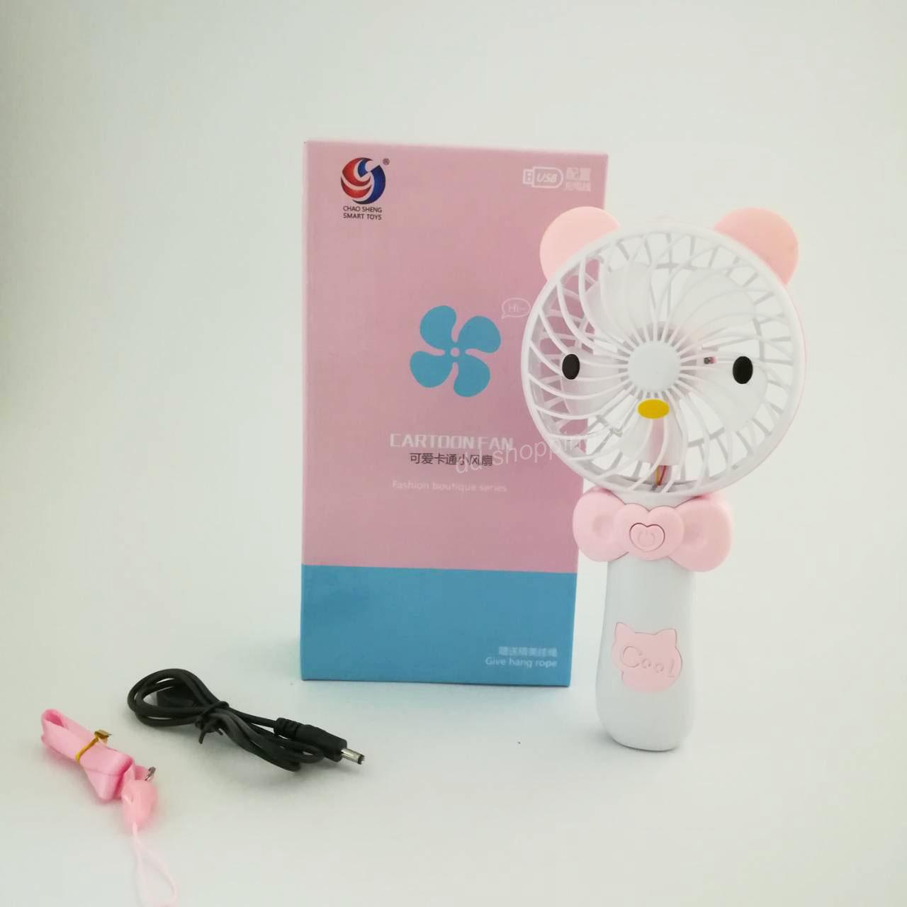 พัดลมขนาดพกพาคล้องคอได้ - แมวคิตตี้หูสั้น มีด้ามจับ by dd shopping พัดลมขนาดพกพาคล้องคอได้ - แมวคิตตี้หูสั้น มีด้ามจับ by dd shopping