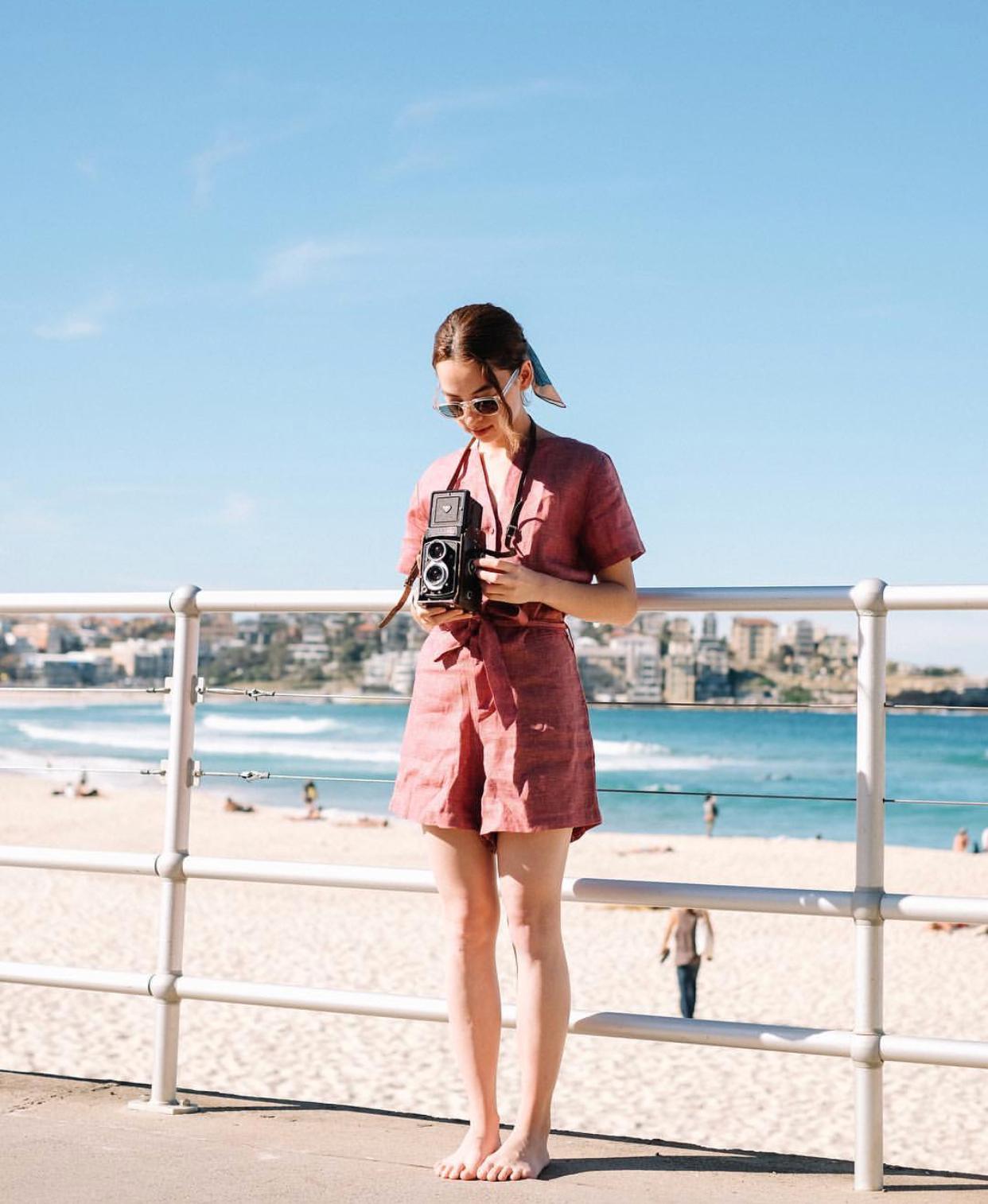 Behers Japanese Linen playsuit ชุดจั้มสูทขาสั้นผ้าลินิน