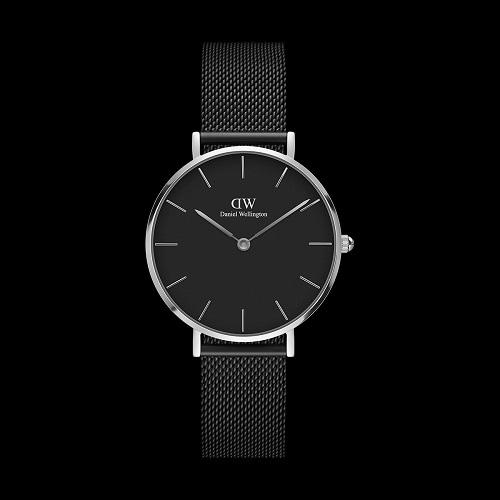 Daniel Wellington DW00100201 Classic Petite Ashfield 32mm Fashion Black Dial Mesh Strap Women Watch -นาฬิกา แฟชั่น ผู้หญิง สแตนเลส สายสแตนเลส สีโรสโกลด์ 32 มม.