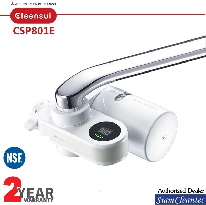 MITSUBISHI CLEANSUI เครื่องกรองน้ำติดหัวก๊อกรุ่น CSP801E หน้าจอ LED แสดงผลการใช้น้ำกรอง ติดตั้งและใช้งานง่าย ได้รับมาตรฐานน้ำดื่ม NSF น้ำกรองที่ได้สะอาด สามารถดื่มได้เลย รับประกันเครื่อง 2 ปี (ตัวแทนจำหน่ายอย่างเป็นทางการ มีบริการหลังการขาย)