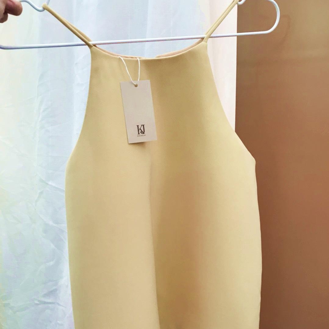KWANJAI KJcami baby pink/butter - เสื้อสายเดี่ยวคอปีนสีชมพู /เหลือง KWANJAI KJcami baby pink/butter - เสื้อสายเดี่ยวคอปีนสีชมพู /เหลือง